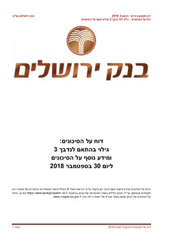  - דוח על הסיכונים ספטמבר 2018