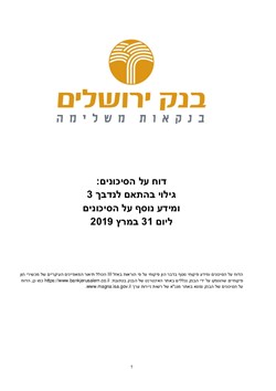  - דוח על הסיכונים מרץ 2019