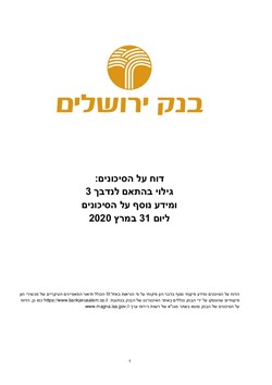  - דוח על הסיכונים מרץ 2020