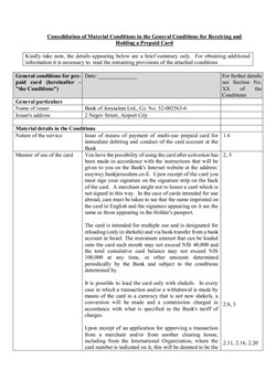  - General Conditions
